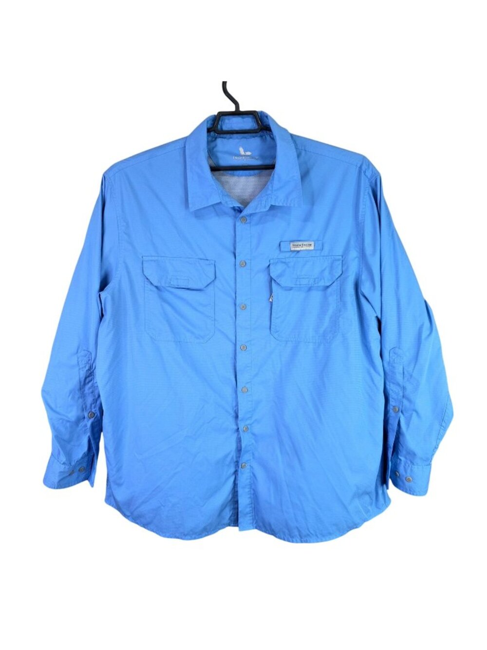 Mens Field & Stream 1871 Blue Long Sleeve Performance Shirt 100% Polyester 2XL